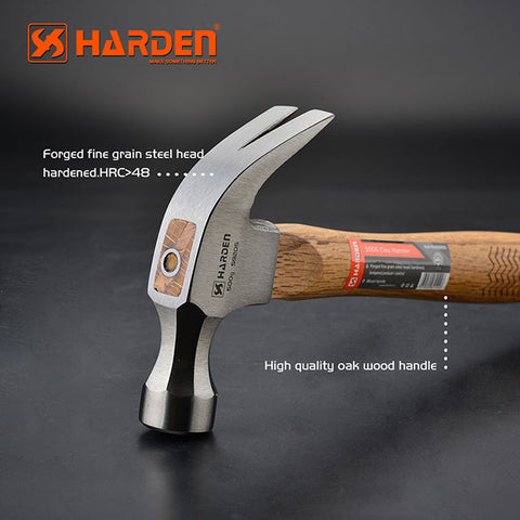 Ruwag | Harden | 0.50kg/16oz Claw Hammer with Oak Wood Handle