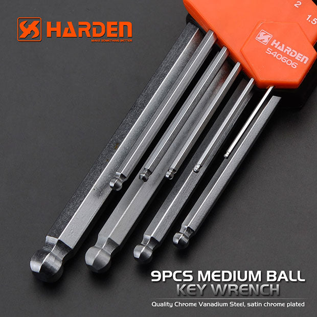 9 Piece Medium Length Ball Key Wrench
