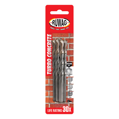 Ruwag Turbo Concrete Drill Bits - 5 Pack