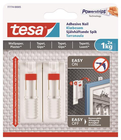 tesa® Adjustable Adhesive Nail for Wallpaper & Plaster 1 kg