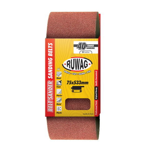 Ruwag Sanding Belts in Packaging